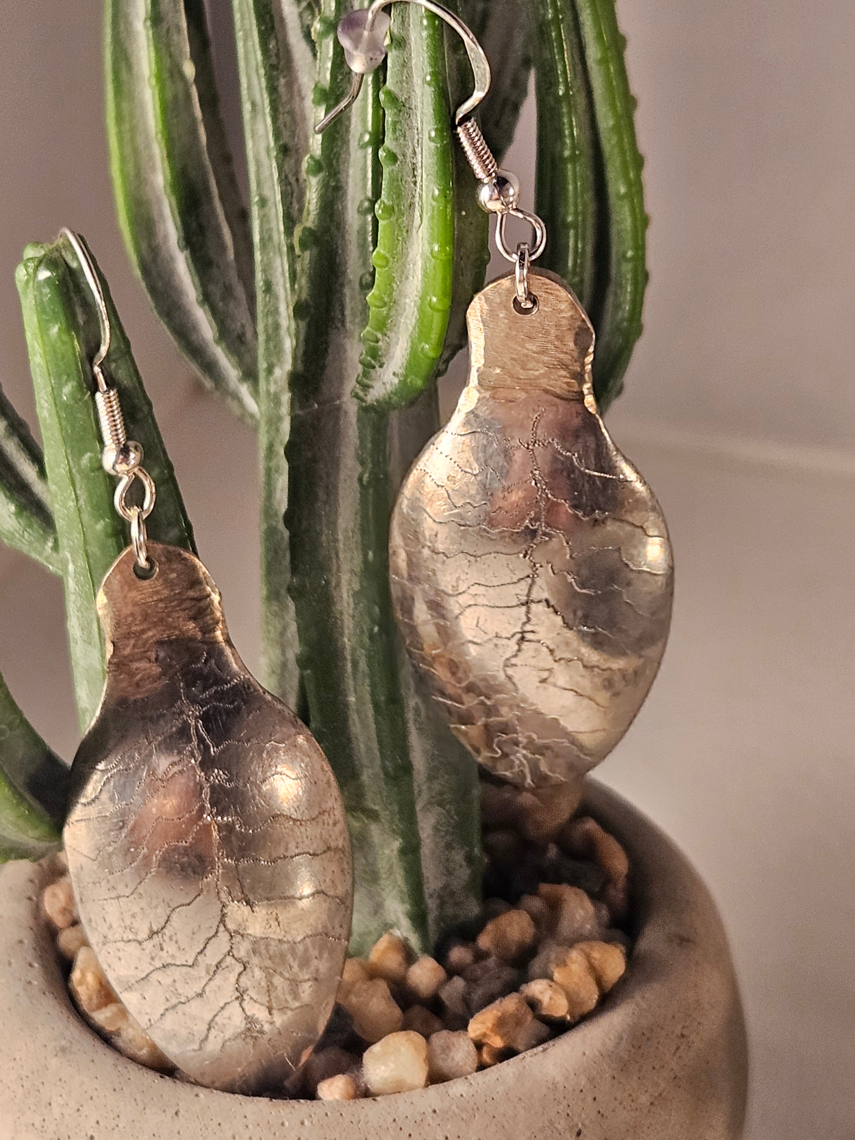 Boucles d'oreilles "petites feuilles" argentées
