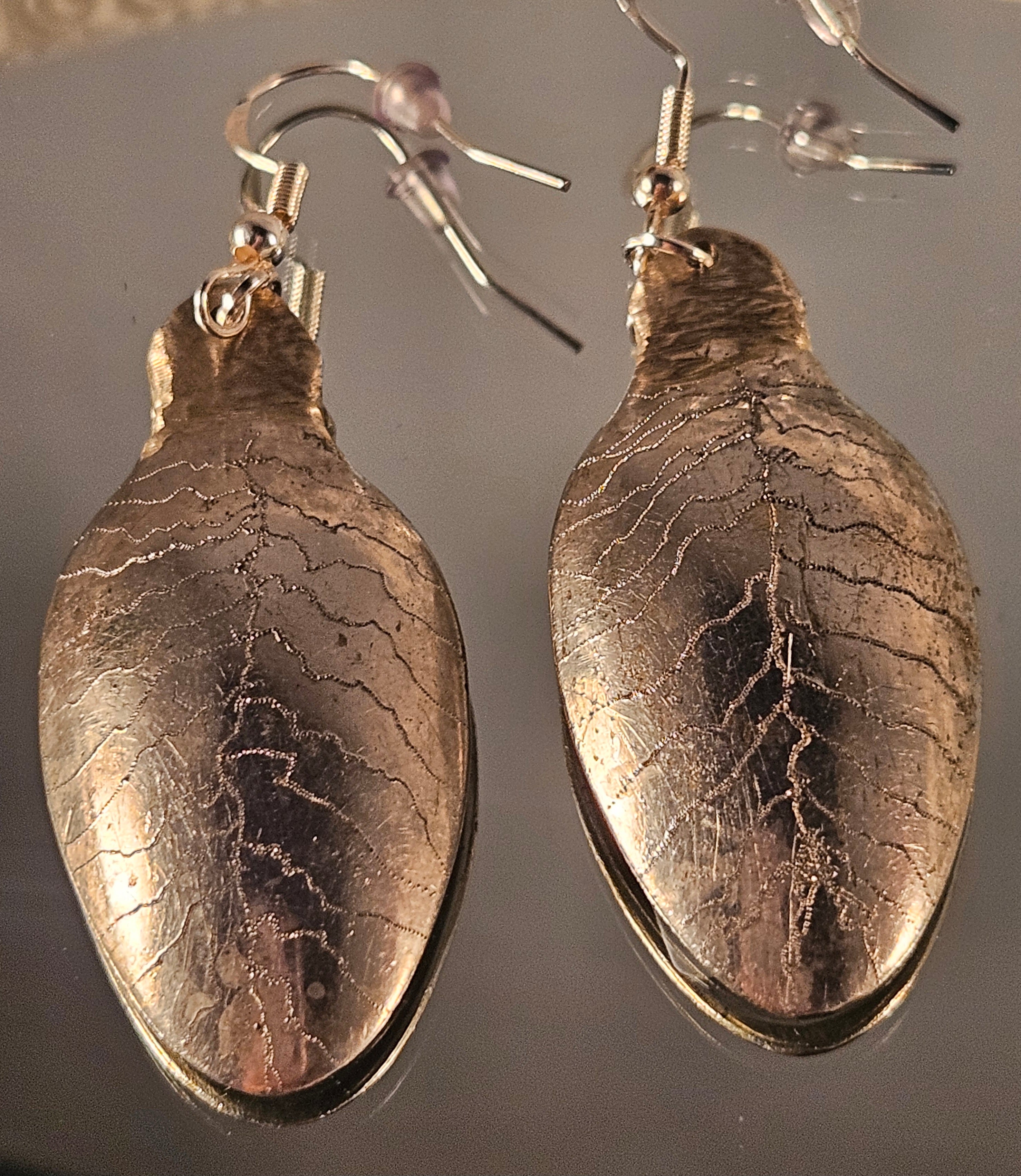 Boucles d'oreilles "petites feuilles" argentées